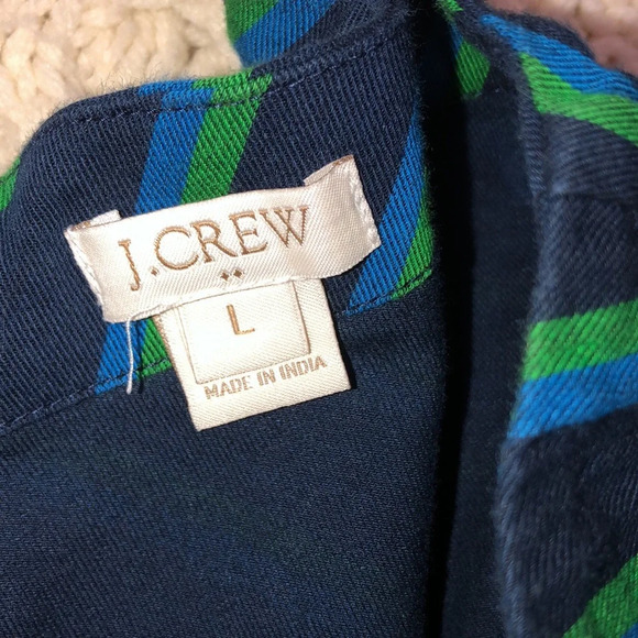 JCREW size large cotton blue striped top - Picture 4 of 5